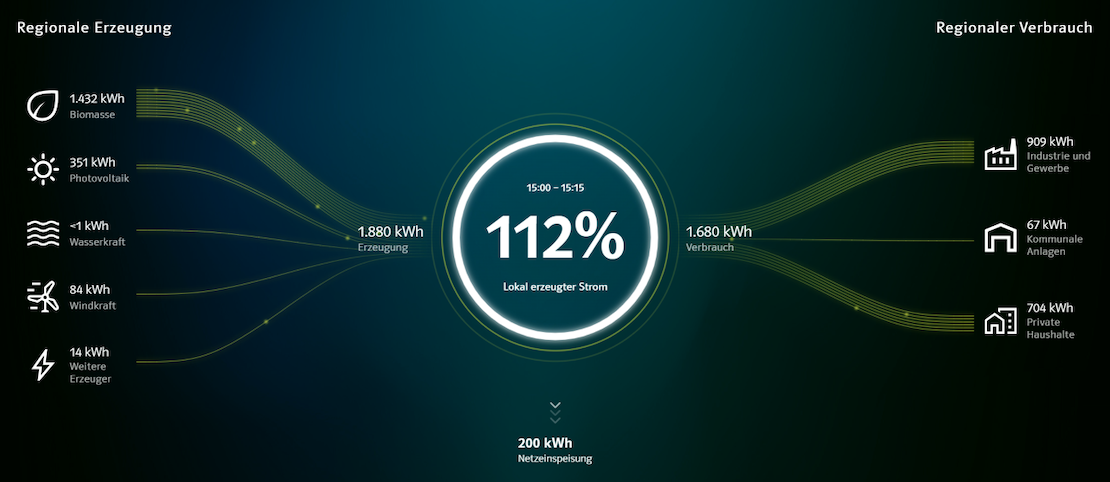 Beispielfoto des Energie Monitors der SH Netz