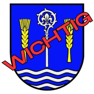Gemeinde Münsterdorf-Wappen mit der Aufschrift "WICHTIG"
